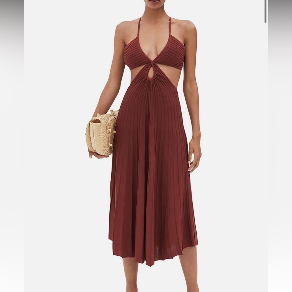 NWOT Cult Gaia Women's Ottilia Knit in brown clay